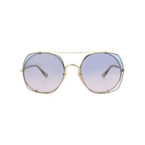 Chloé Square-Frame Metal Sunglasses Gold Womens